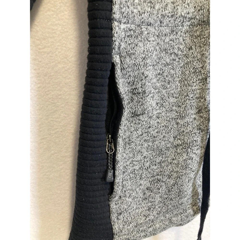 Gorpcore ZeroXposur Womens LG Charcoal Gray Hybrid‎ Knit Quilted Full Zip Jacket